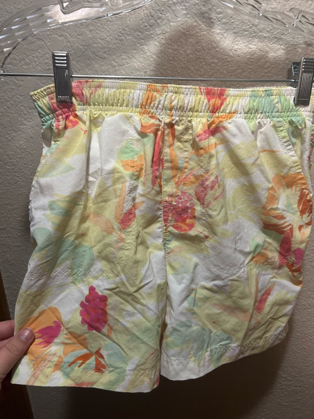 Columbia Yellow White Floral Swim Shorts